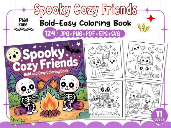 Download Spooky Cozy Friends Coloring Pages - Coloring Collection