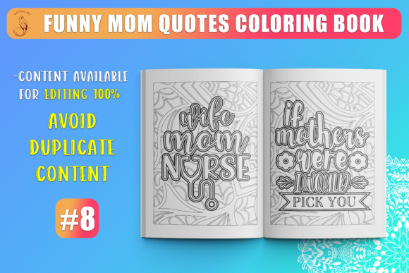 Download Funny Mom Quotes Coloring Book KDP SVG - Coloring Collection