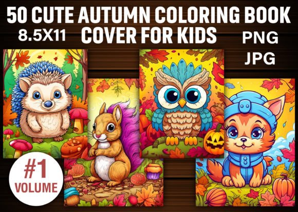 Download Cute Autumn Coloring Book Cover for Kids - Coloring Collection