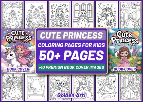 Download 50 Cute Princess Coloring Pages for Kids - Coloring Collection