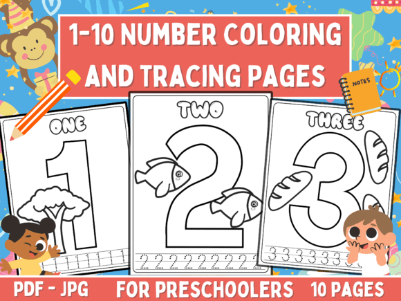Download 1-10 Number Coloring and Tracing Pages - Coloring Collection