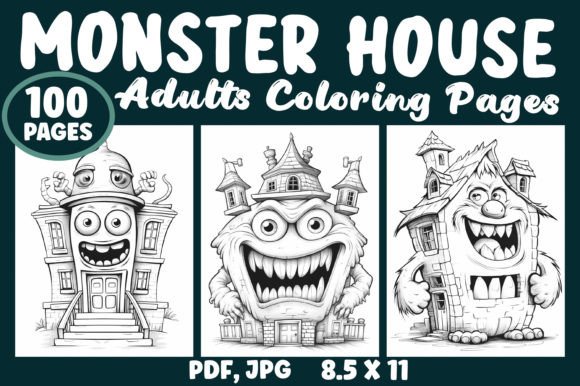 Download 100 Monster House Adults Coloring Pages - Coloring Collection