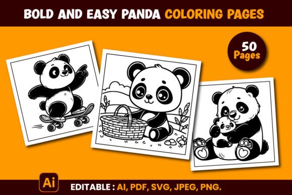 Download Bold and Easy Panda Coloring Pages - Coloring Collection