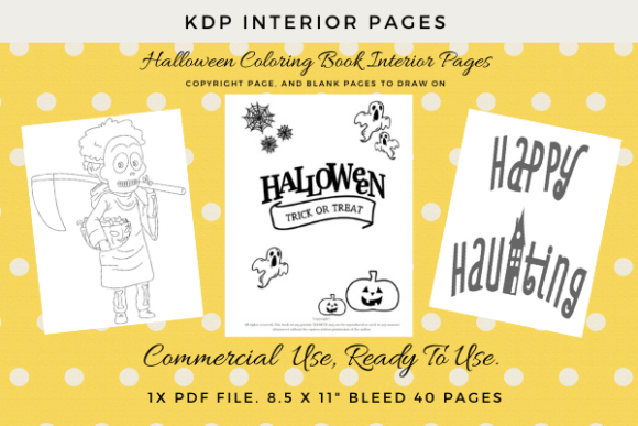 Download KDP Halloween 40 Coloring Pages Kids - Coloring Collection
