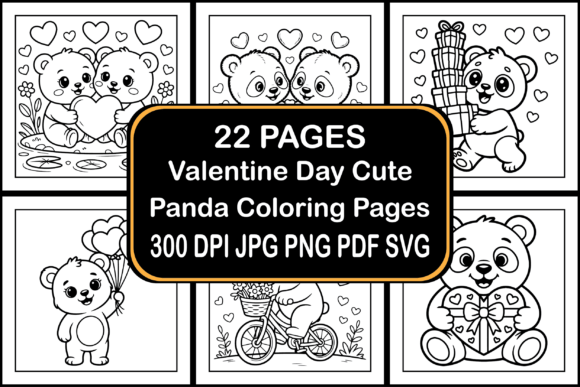 Download Valentine Day Cute Panda Coloring Pages - Coloring Collection