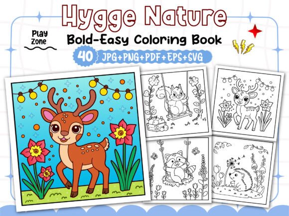 Download Cozy Hygge Nature: Bold Coloring Pages - Coloring Collection