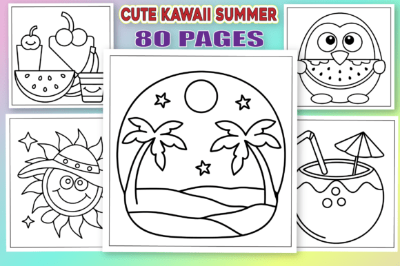 Download Kawaii Summer, Bold &amp; Easy Coloring Page - Coloring Collection