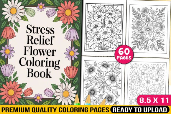 Download Stress Relief Flower Coloring Book - Coloring Collection